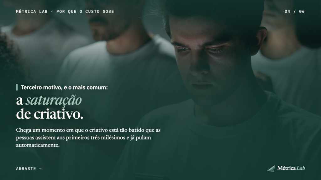 Terceiro motivo, e o mais comum: a saturação de criativo